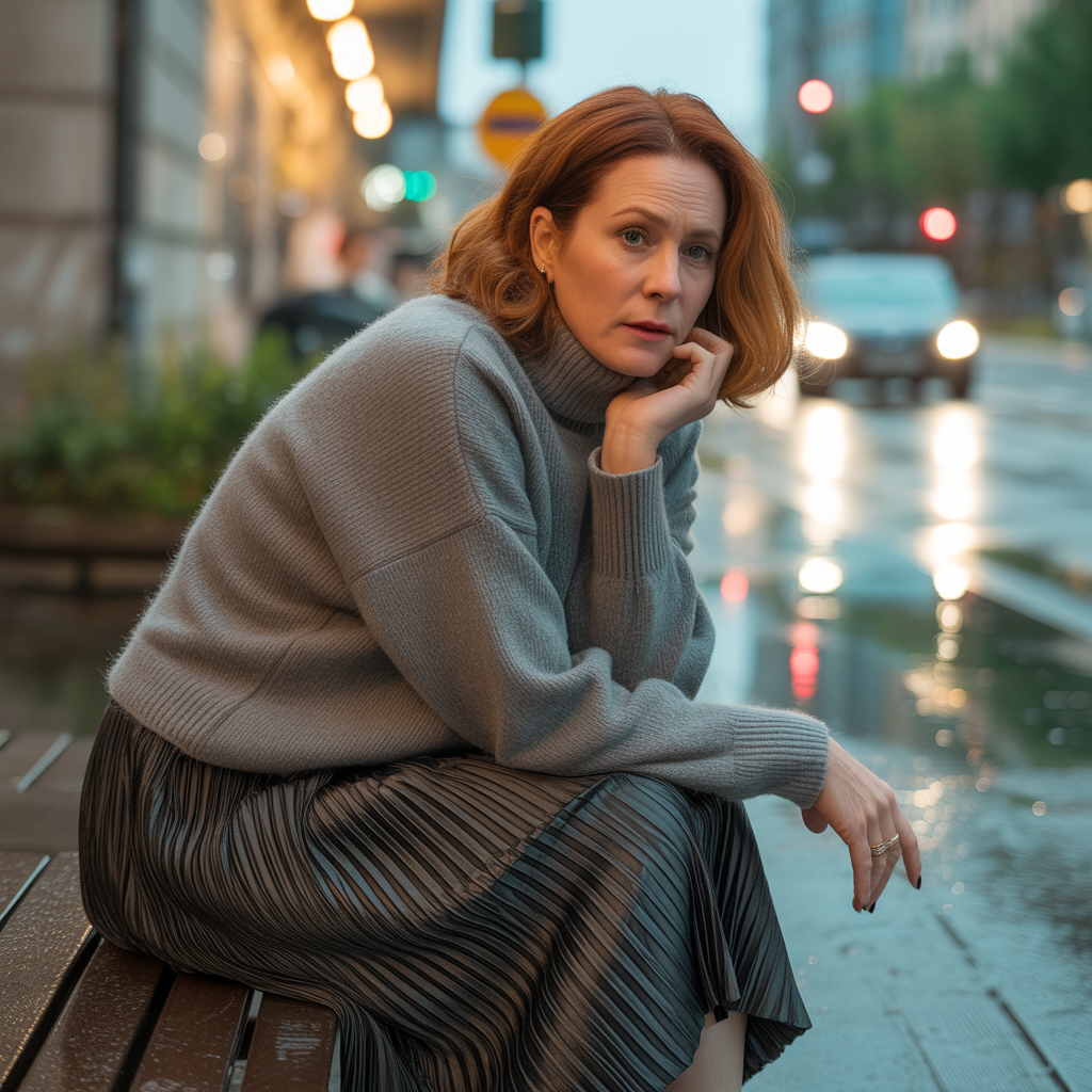 22 Best Mid Size Fall Outfits to Wear This Season 10 Chunky Sweater with Midi Skirt