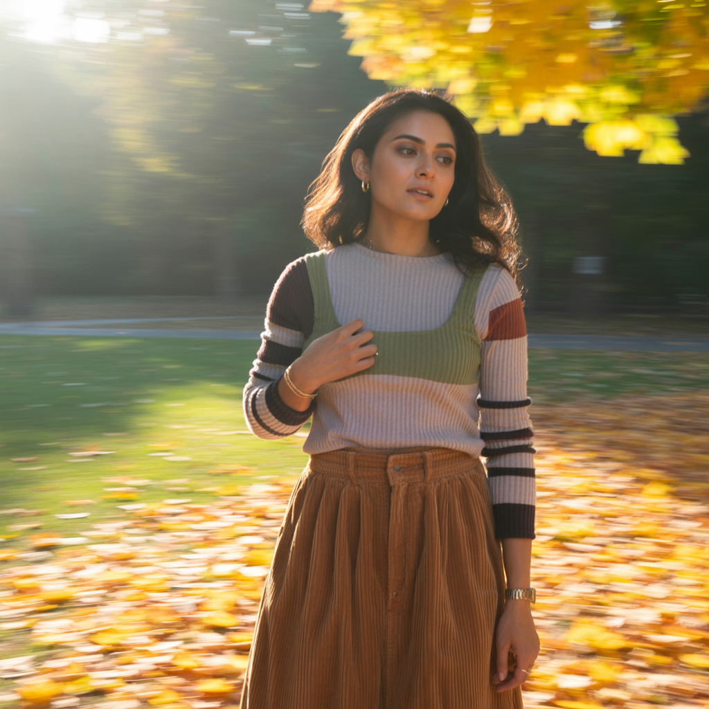 Corduroy Pieces with Layered Tops
