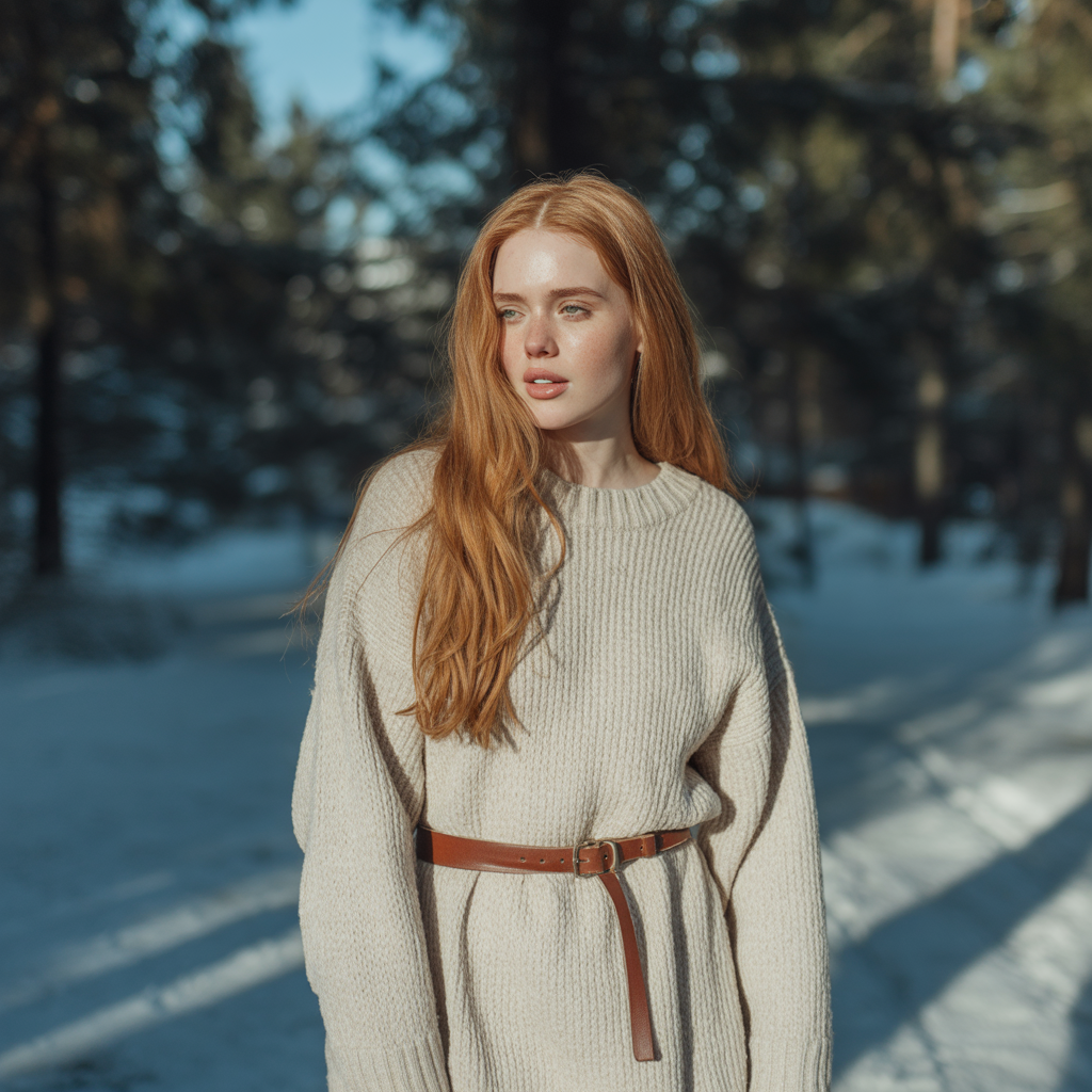 Cozy Knit Dress with Belt