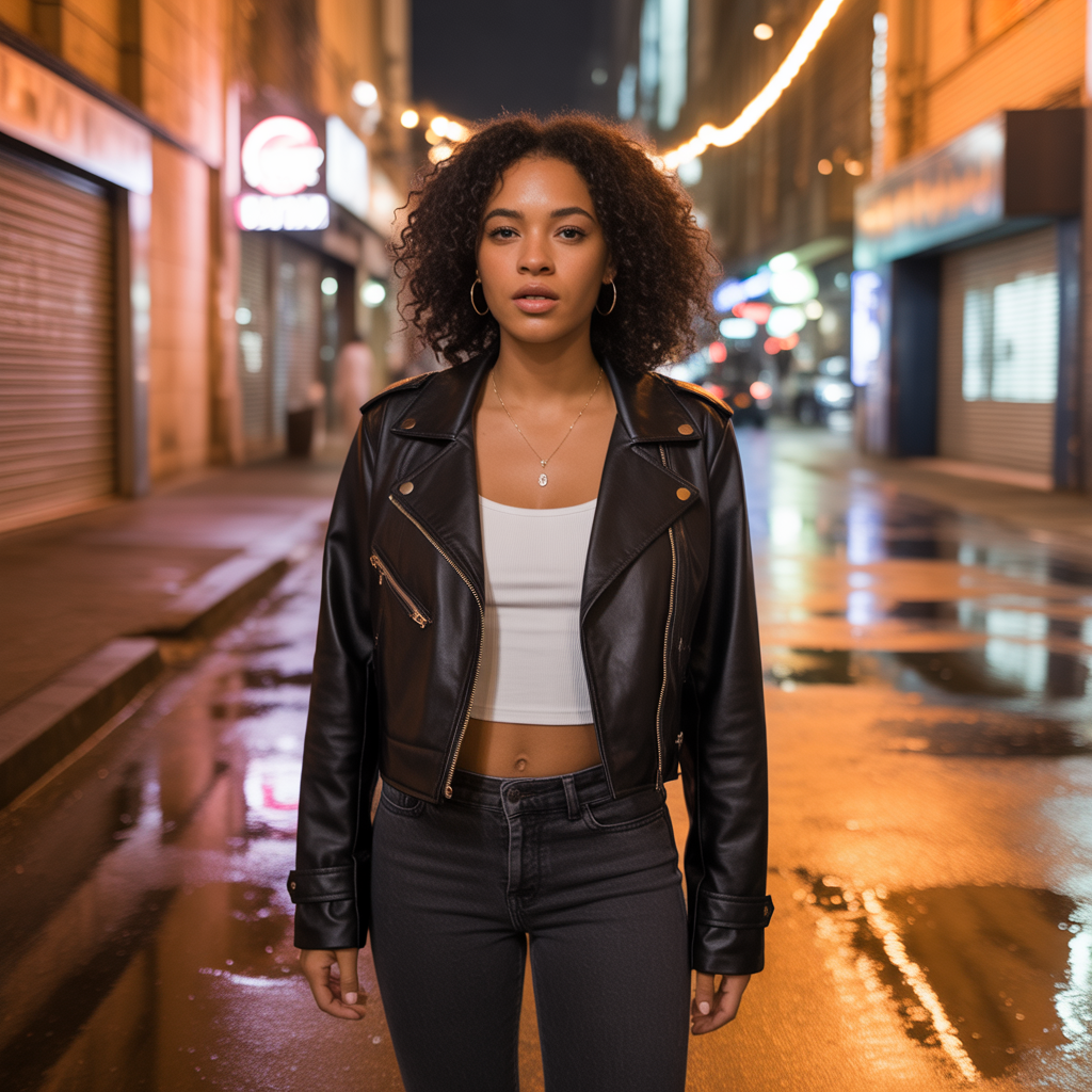 Cropped Jacket with Skinny Pants