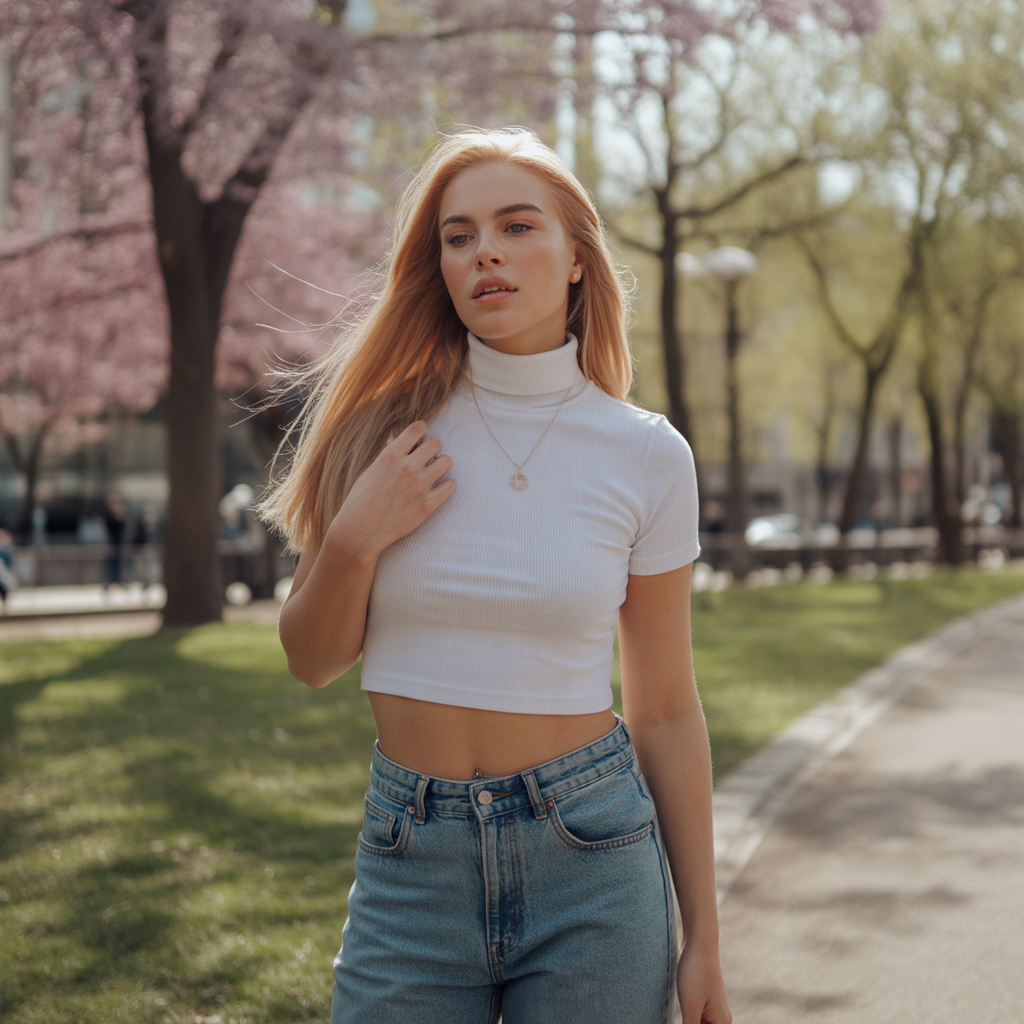 20 Best Baddie Fall Outfits to Slay This Season 14 Cropped Turtleneck with High-Waisted Jeans