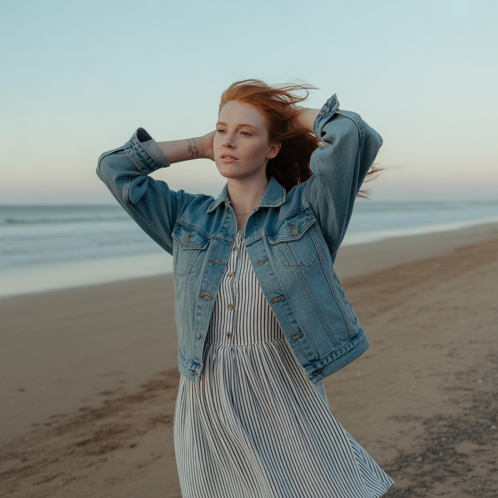 Denim Jacket with Midi Dress