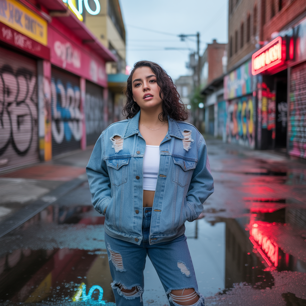 15 Best Trendy Grunge Fall Outfits to Rock This Season 4 Denim on Denim with Grunge Twist