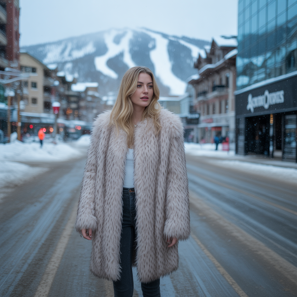 Faux Fur Coat and Skinny Jeans