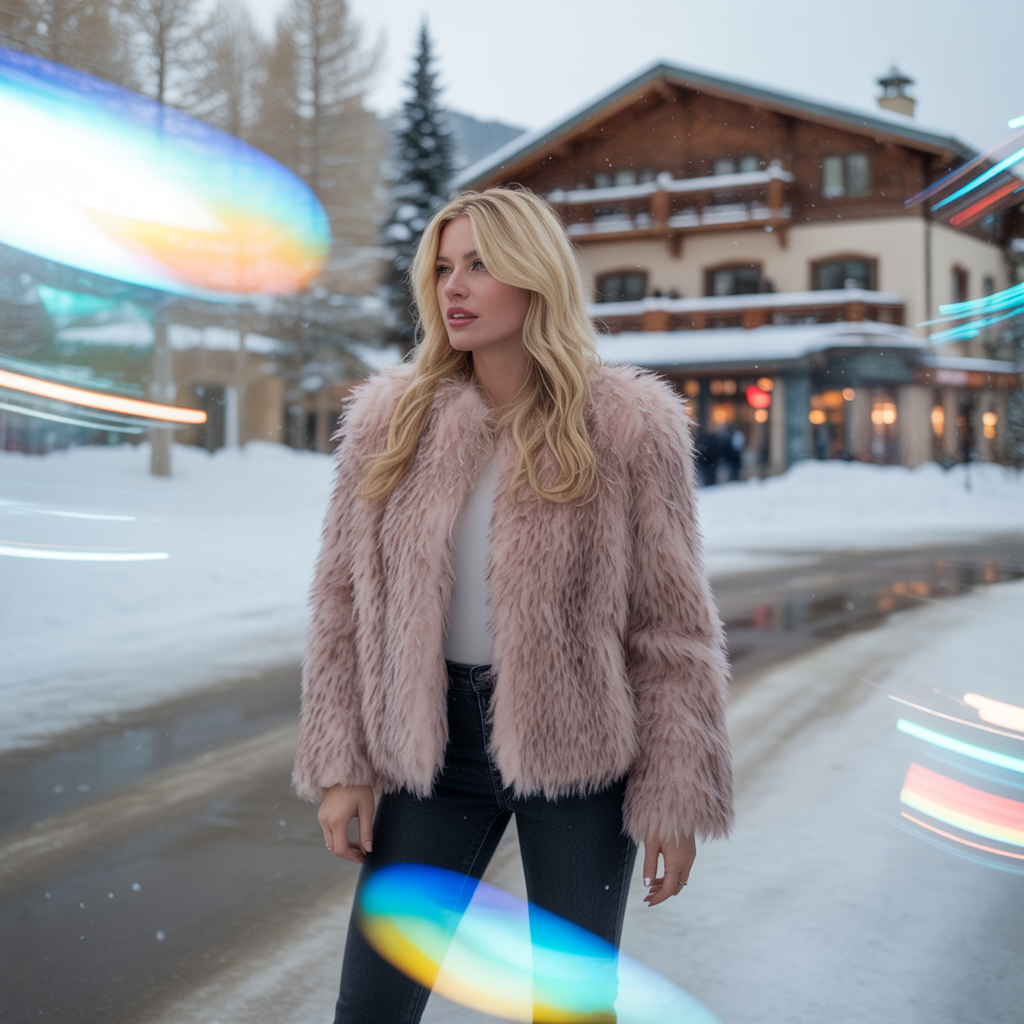 Faux Fur Coat with Skinny Jeans