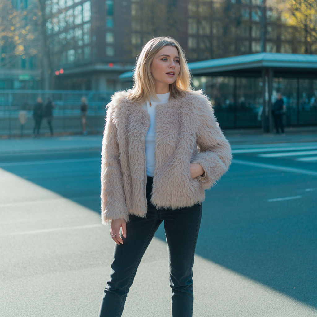 20 Best Girly Winter Outfits to Stay Cute & Cozy This Season 6 Faux Fur Jacket with Skinny Jeans
