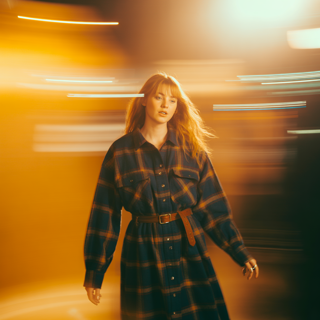 22 Best Mid Size Fall Outfits to Wear This Season 16 Flannel Dress with Belt