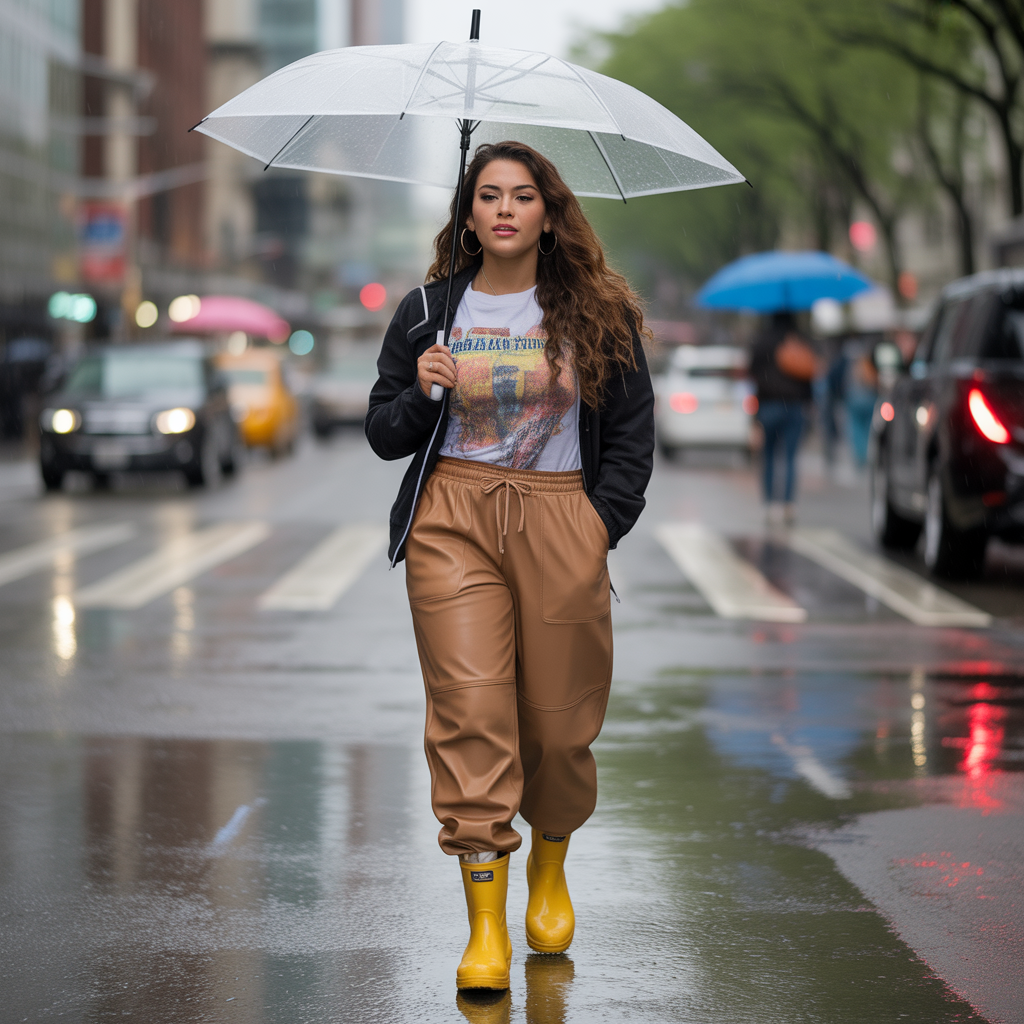 20 Best Baddie Fall Outfits to Slay This Season 11 Graphic Tee with Leather Joggers