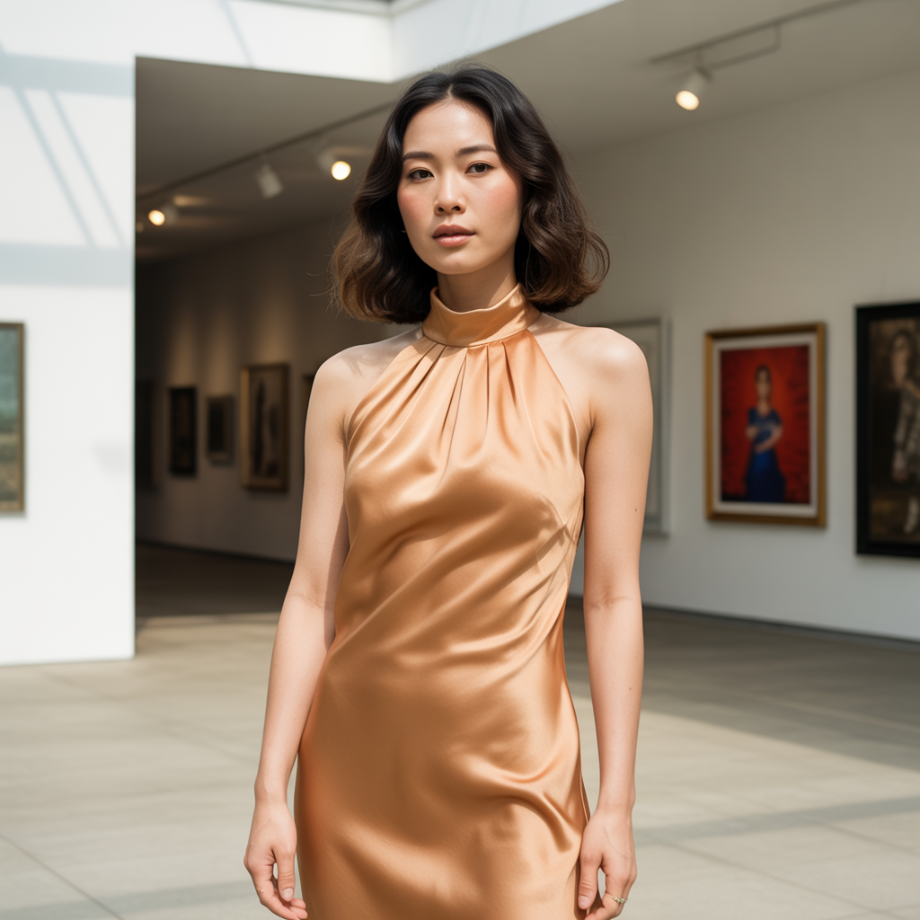 High-Neck Dresses for Regal Appeal