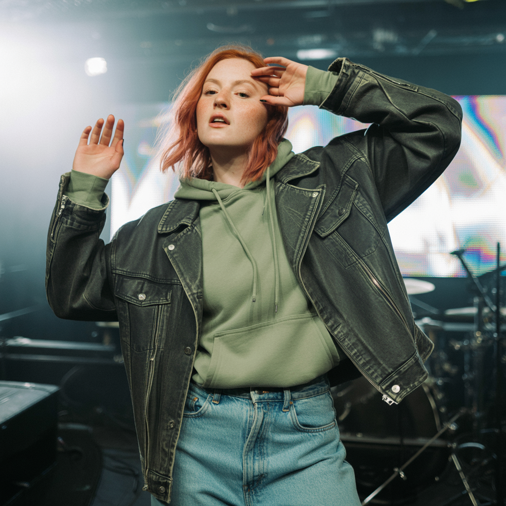 Hoodie with Leather Jacket and Jeans