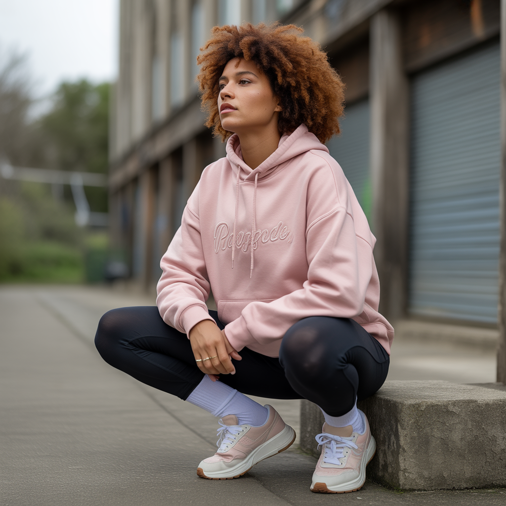 Hoodies with Leggings and Sneakers