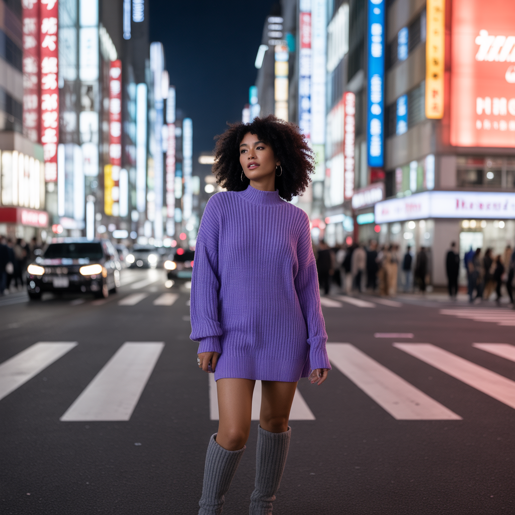 22 Best Fall Outfit Ideas to Stay Stylish This Autumn 9 Knit Dress with Knee-High Boots