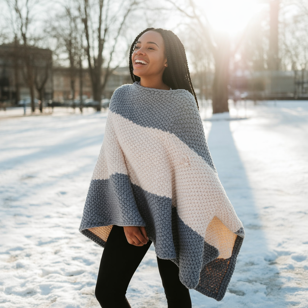 Knit Poncho with Leggings