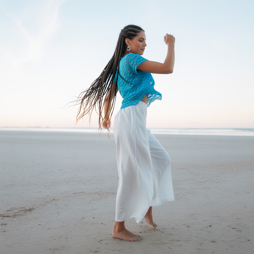 Lace Top with Wide-Leg Pants