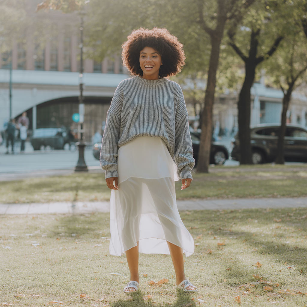 Layered Slip Dress with Sweater