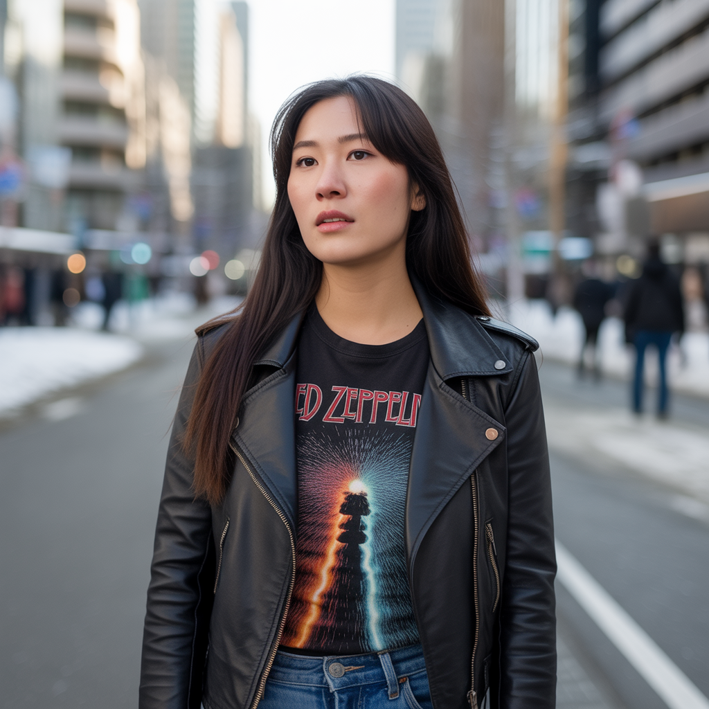 15 Best Trendy Grunge Fall Outfits to Rock This Season 2 Leather Jacket and Band Tee Combo