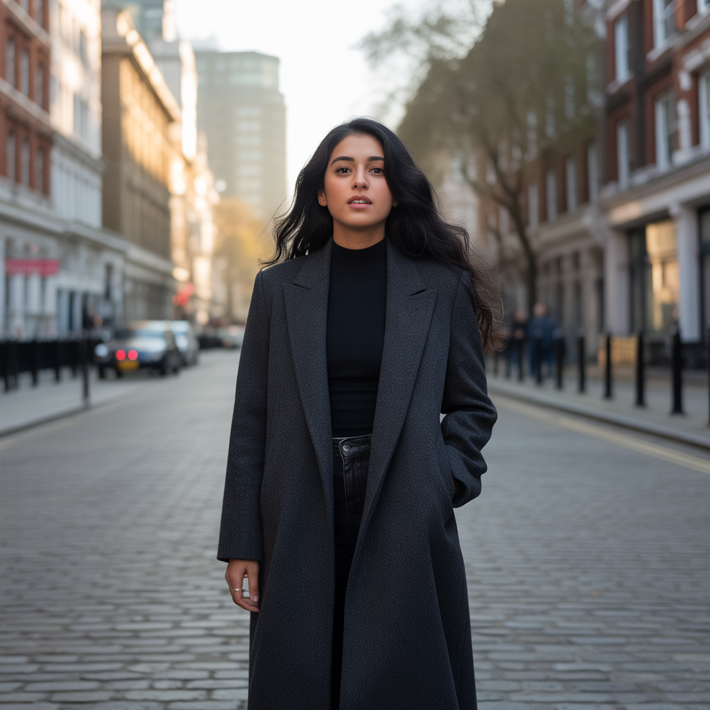 Long Coats with High-Neck Tops