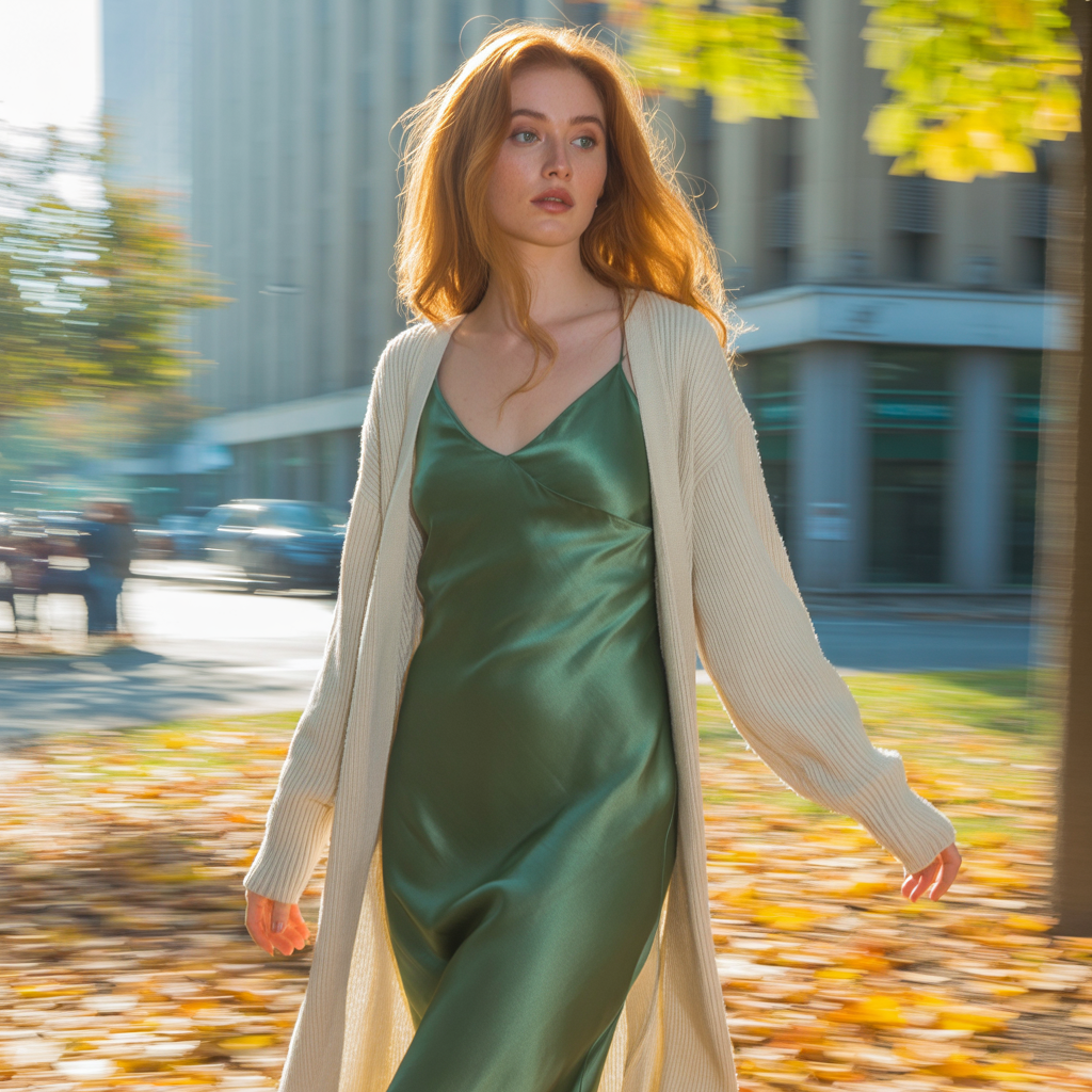 Longline Cardigan with Slip Dress