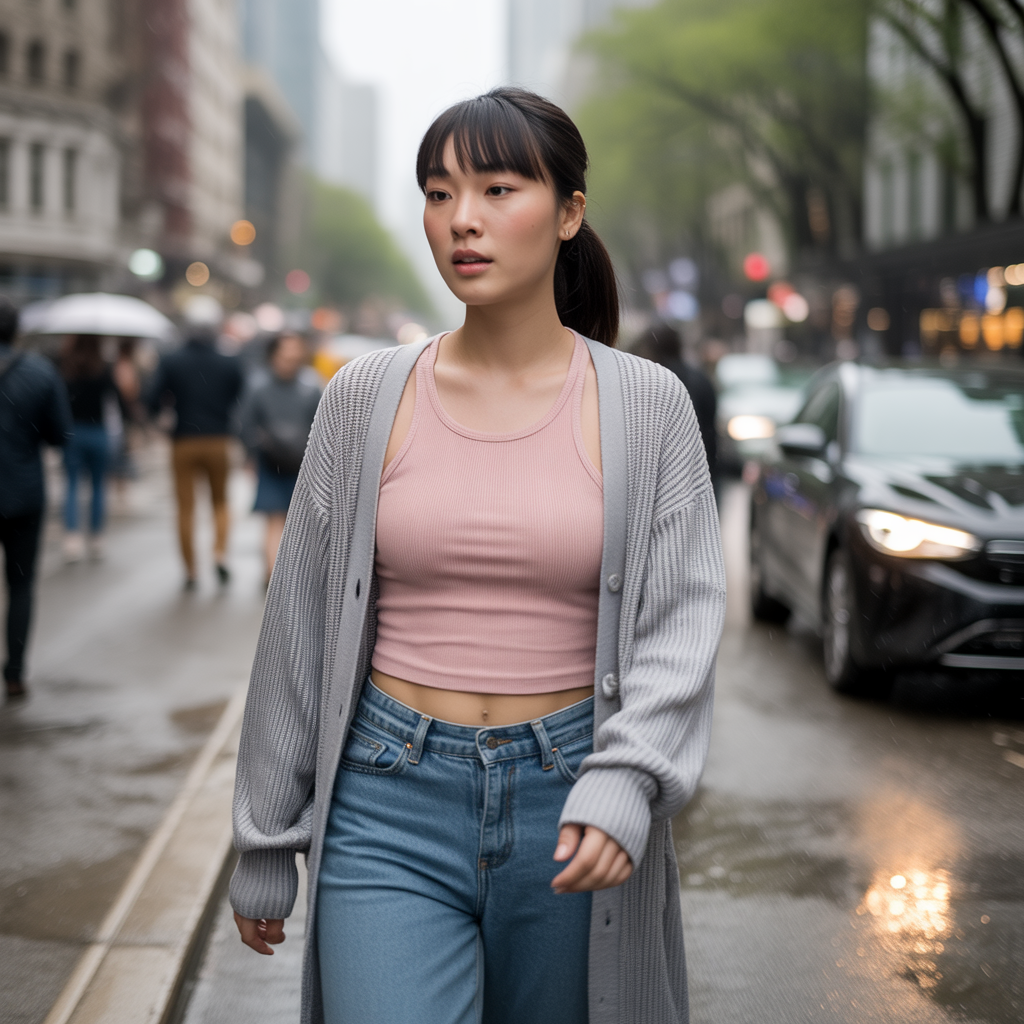 Longline Cardigan with Thermal Top and Leggings