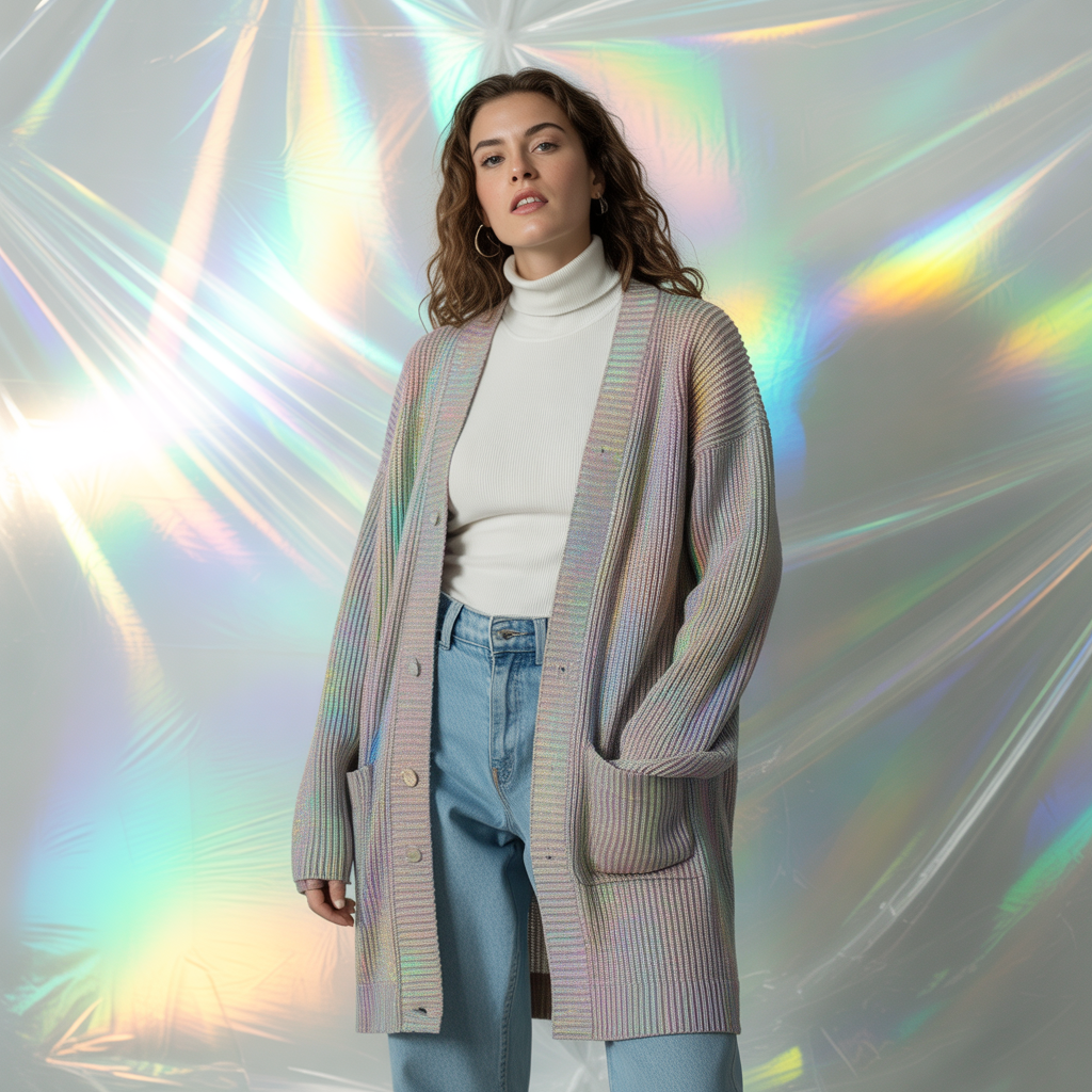 Longline Cardigans with Turtlenecks