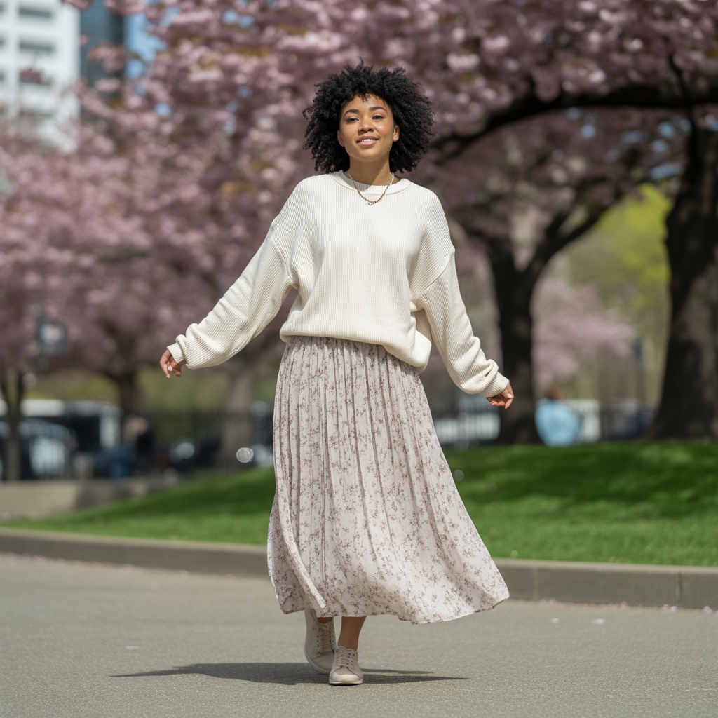Maxi Skirt with Oversized Sweater