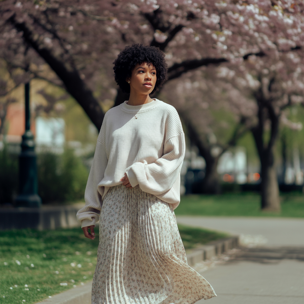 20 Best Chic Fall Outfits to Elevate Your Autumn Style 17 Maxi Skirt with Oversized Sweater