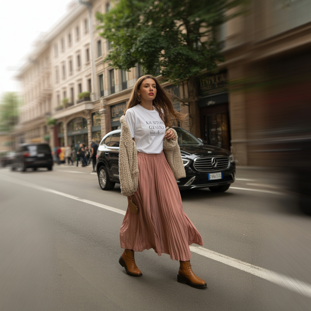 Maxi Skirts with Chunky Knits