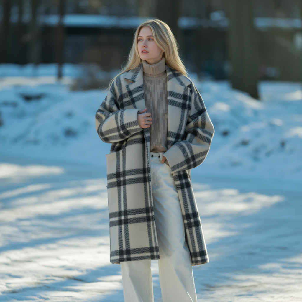 20 Best Baddie Fall Outfits to Slay This Season 17 Oversized Plaid Coat with Neutral Layers