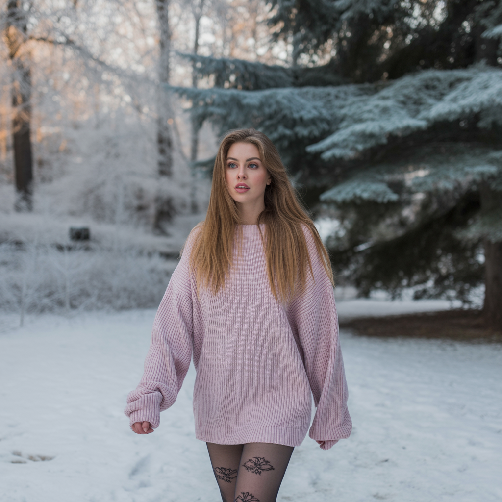 15 Best Trendy Grunge Fall Outfits to Rock This Season 10 Oversized Sweater with Ripped Tights