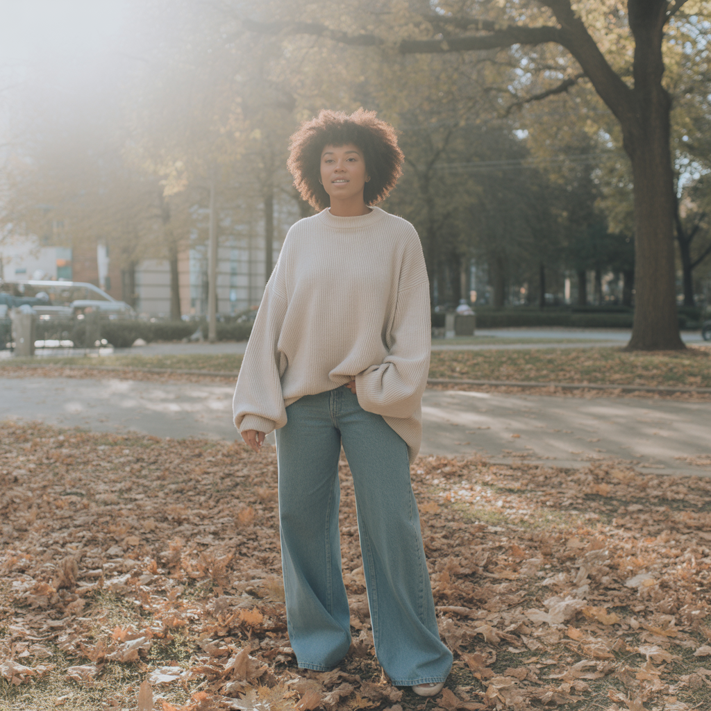 Oversized Sweaters with Wide-Leg Pants