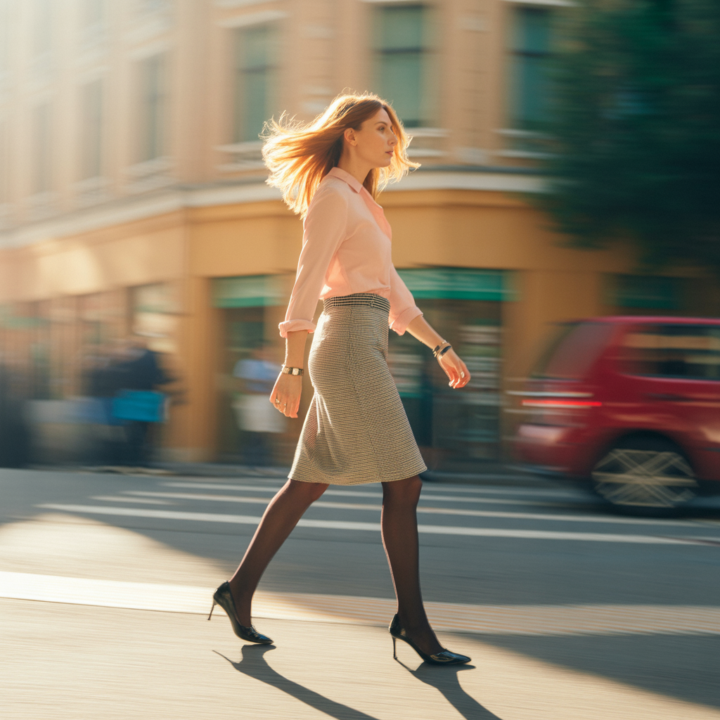 20 Best Chic Winter Work Outfits for a Polished Look 2 Pencil Skirt with Blouse and Tights