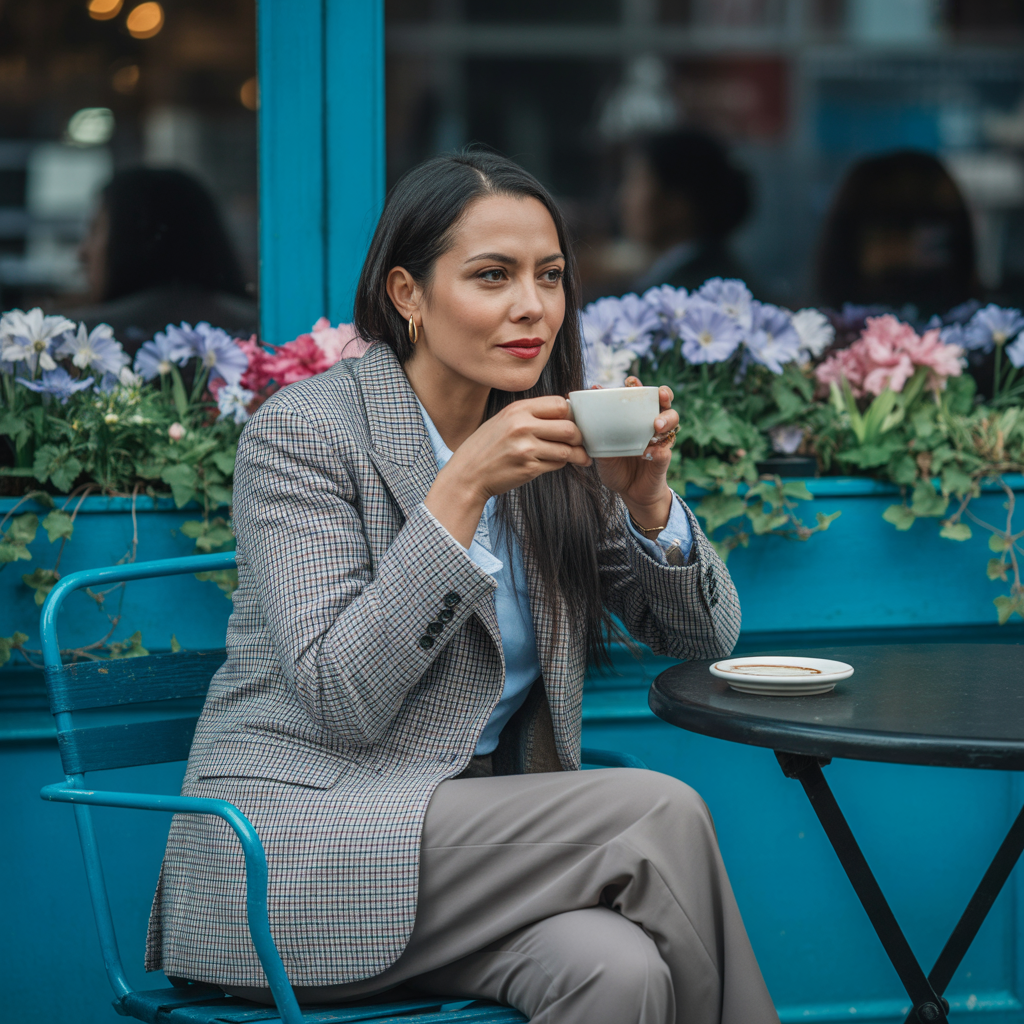 20 Best Chic Winter Work Outfits for a Polished Look 10 Plaid Blazer with Tailored Trousers