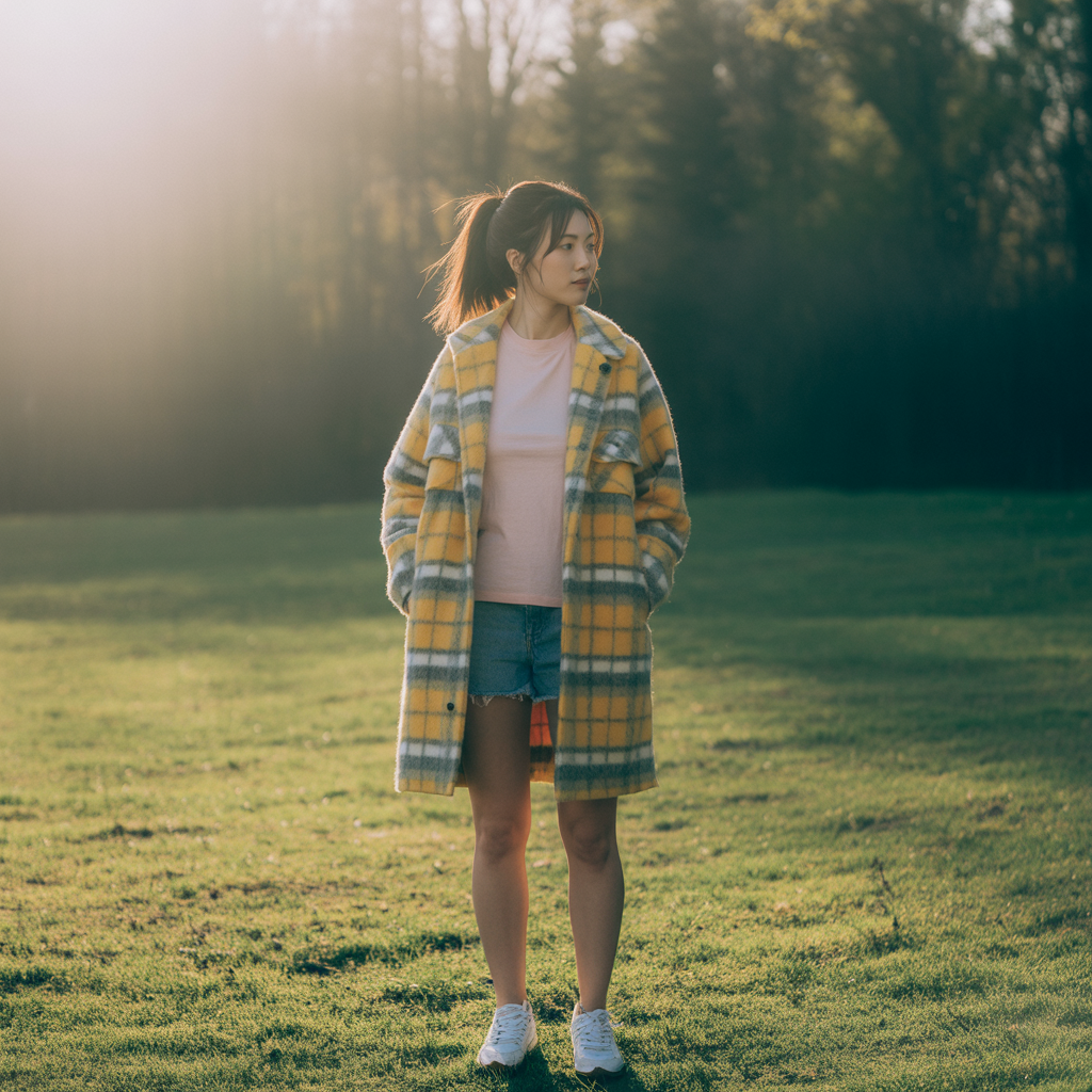 Plaid Coats with Simple Basics