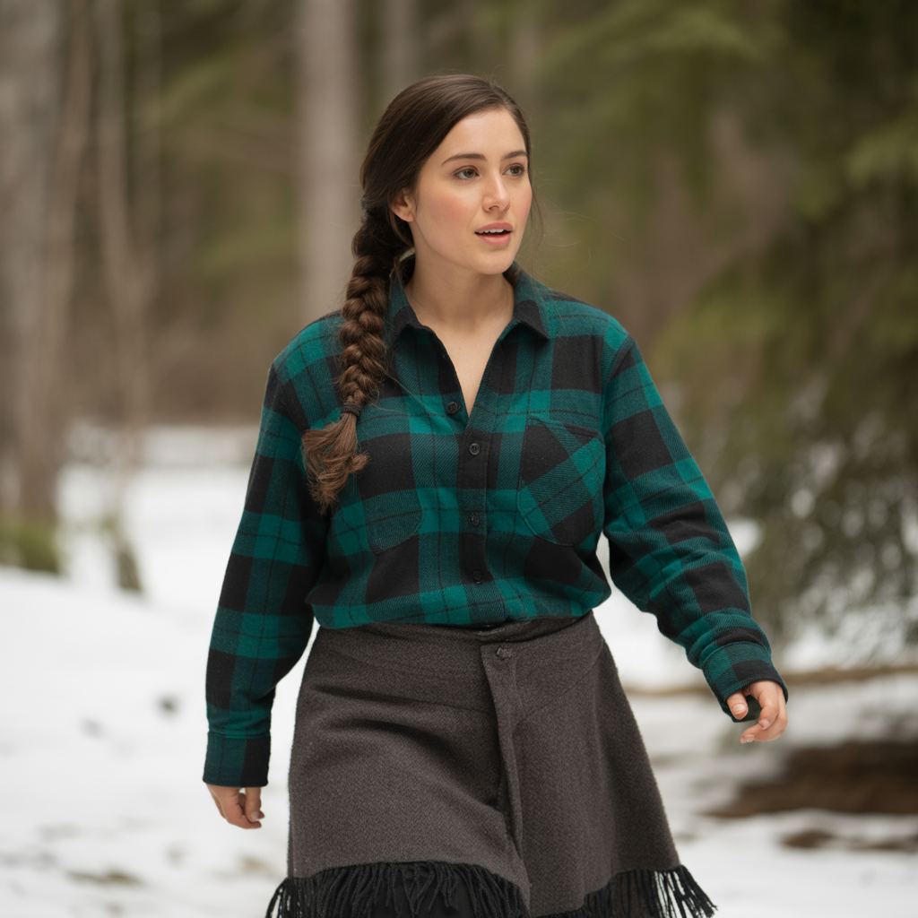 Plaid Shirts with Layered Skirts
