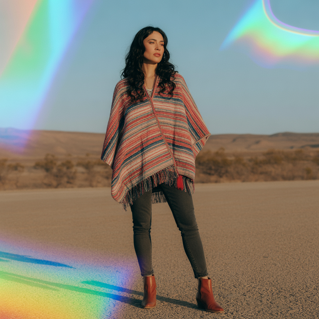 22 Best Mid Size Fall Outfits to Wear This Season 14 Poncho with Skinny Jeans