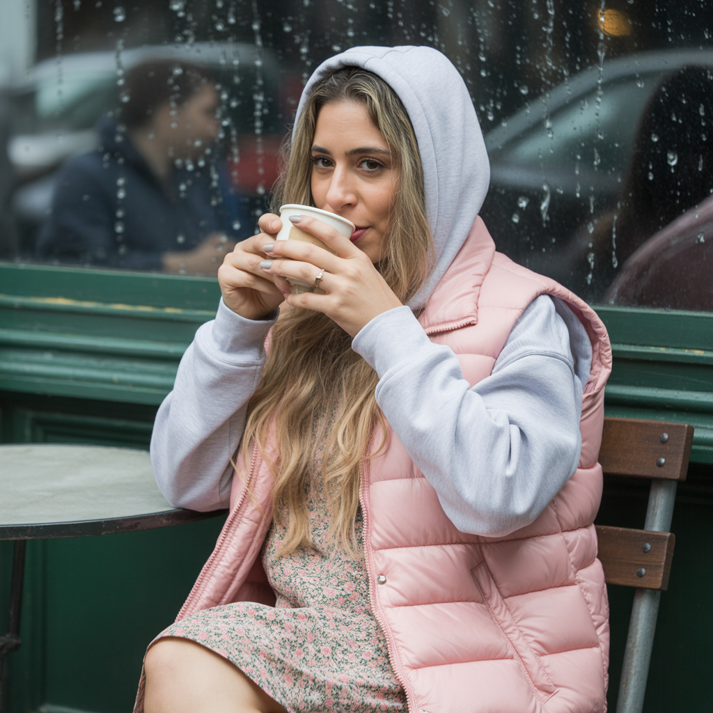 Puffer Vest with Hoodie