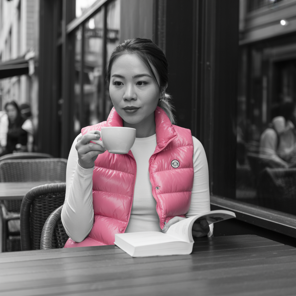 Puffer Vest with Long-Sleeve Tee