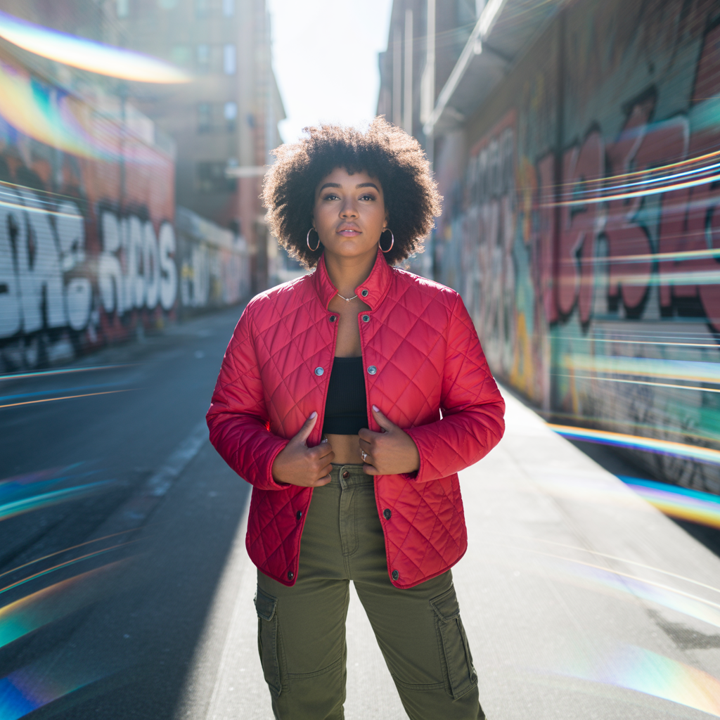 Quilted Jacket with Cargo Pants