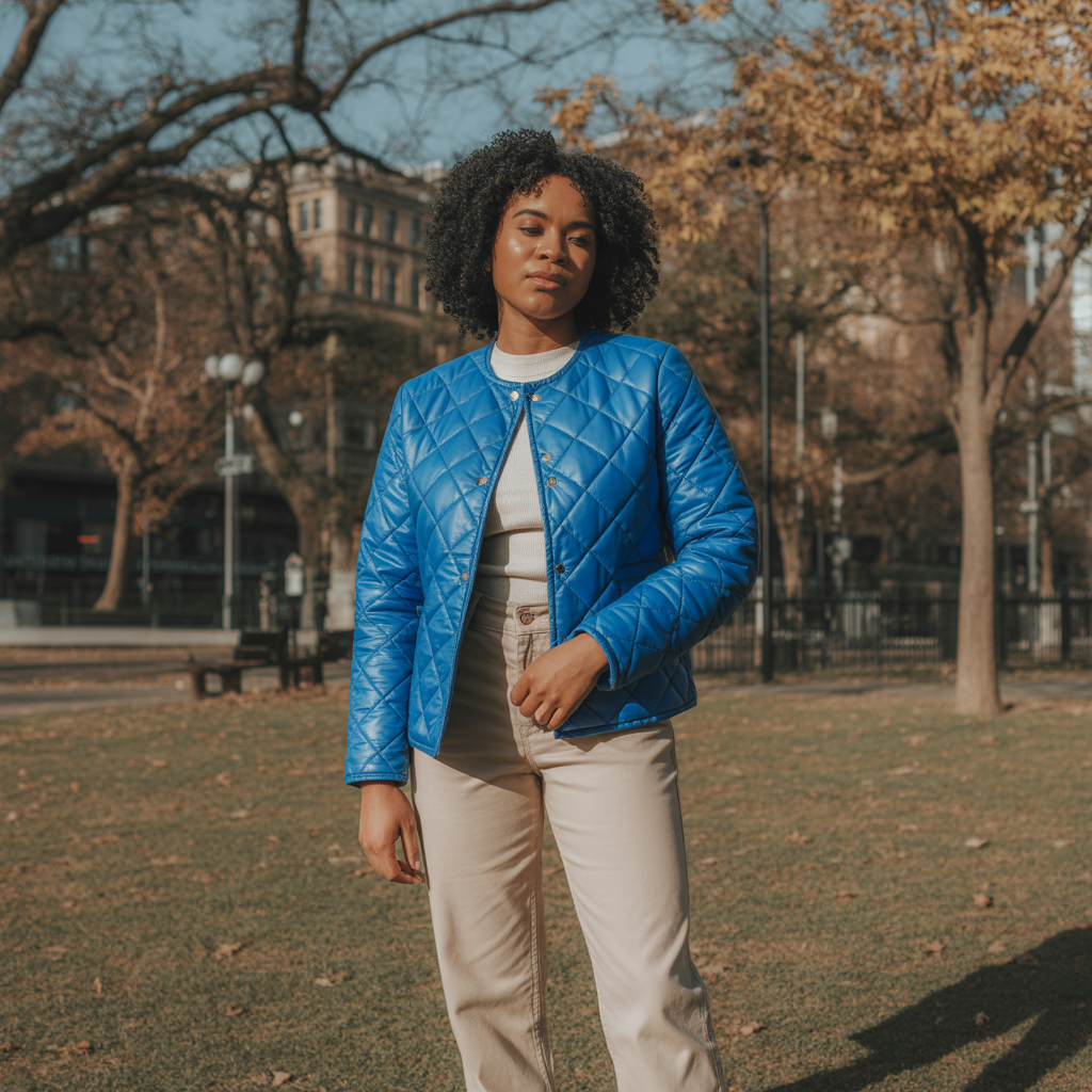 Quilted Jacket with Straight-Leg Pants