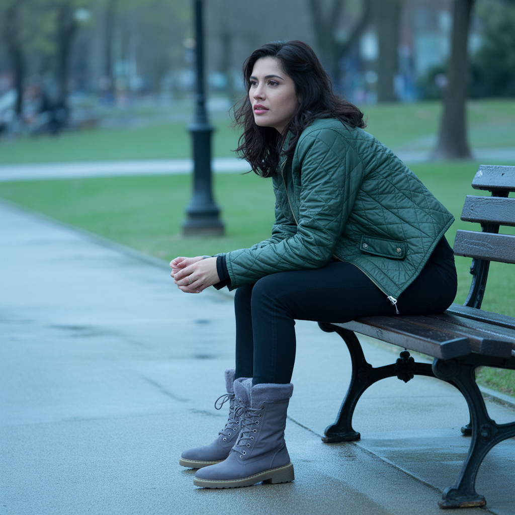 Quilted Jackets with Winter Boots