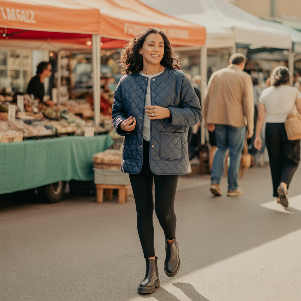 Shacket with Black Leggings and Chelsea Boots