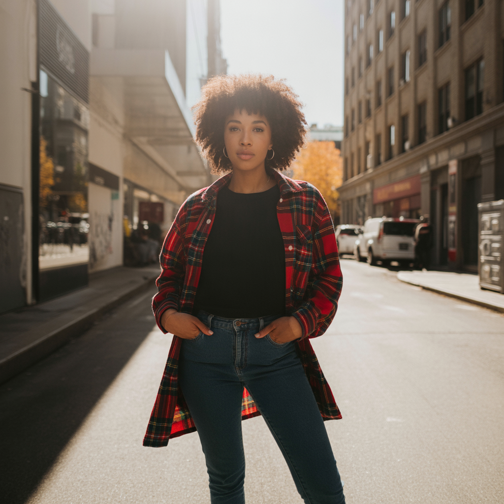 18 Best Classy Fall Outfits to Elevate Your Autumn Style 12 Shacket with Slim-Fit Jeans