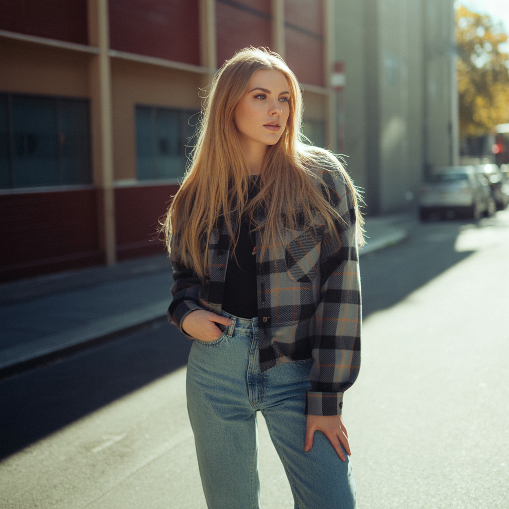 Shacket with Straight-Leg Jeans