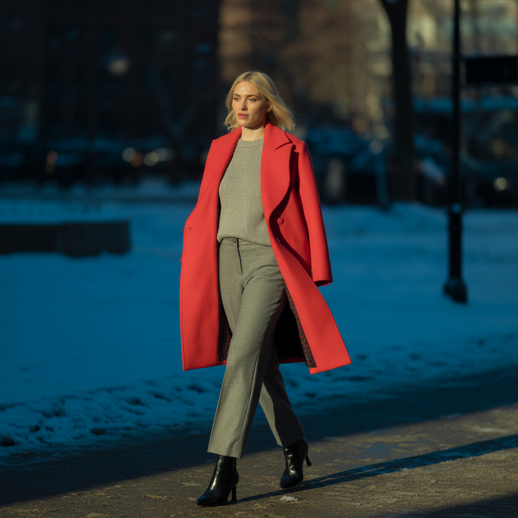 Statement Coat with Monochrome Outfit