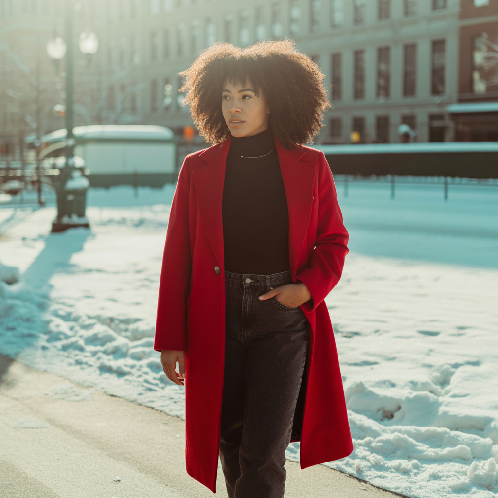 15 Best Cool Winter Outfits to Keep You Warm and Stylish 14 Statement Coat with Simple Basics