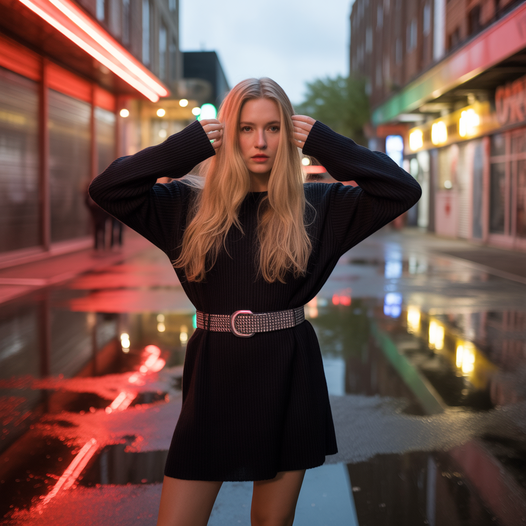 Sweater Dress with Belt