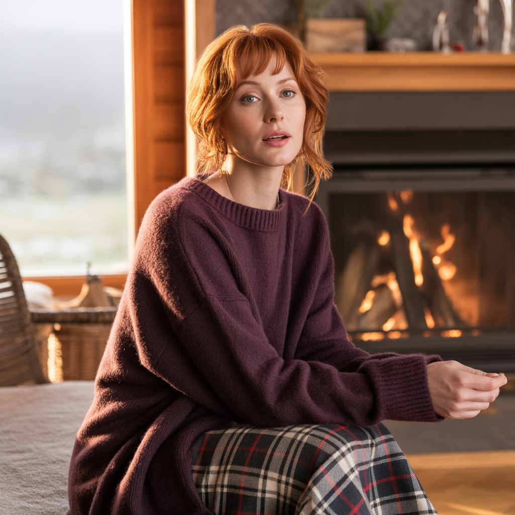 Sweater Layered Over a Dress