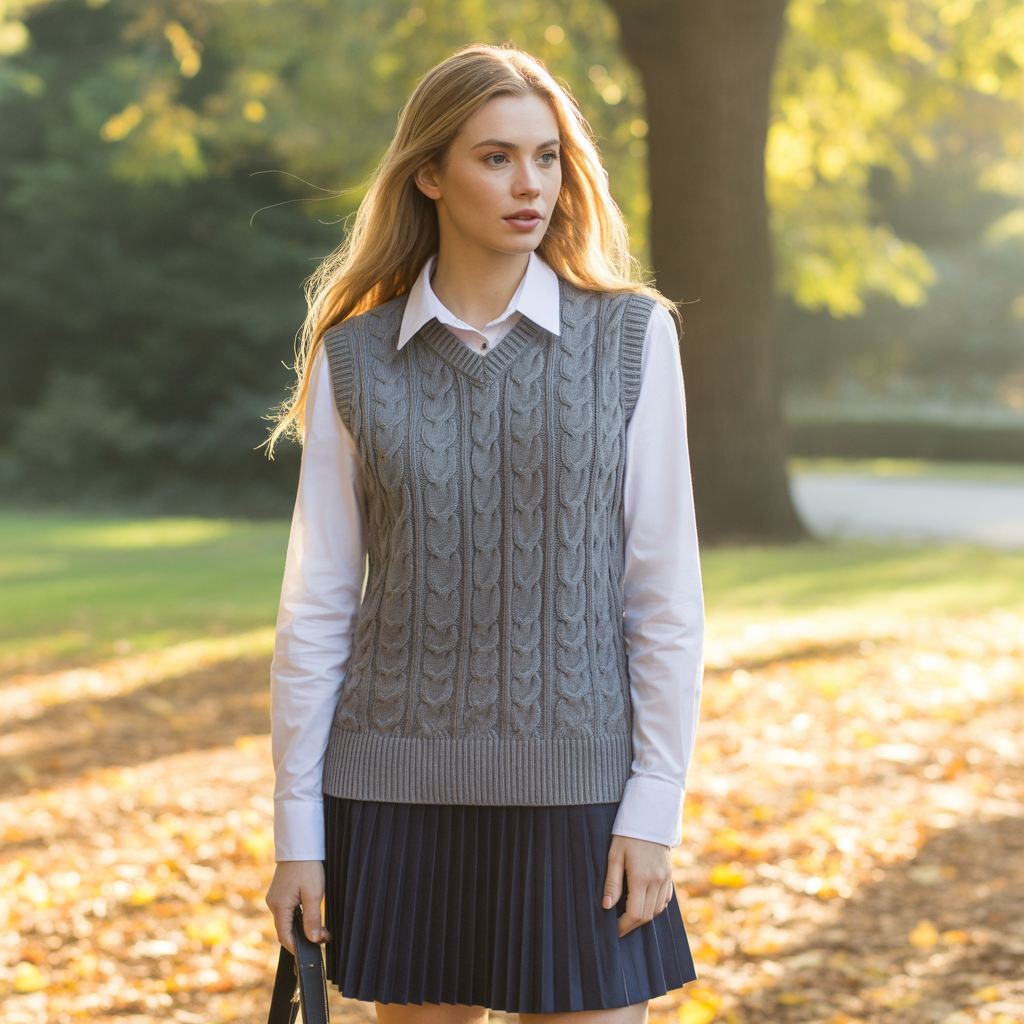 Sweater Vest with Skirt