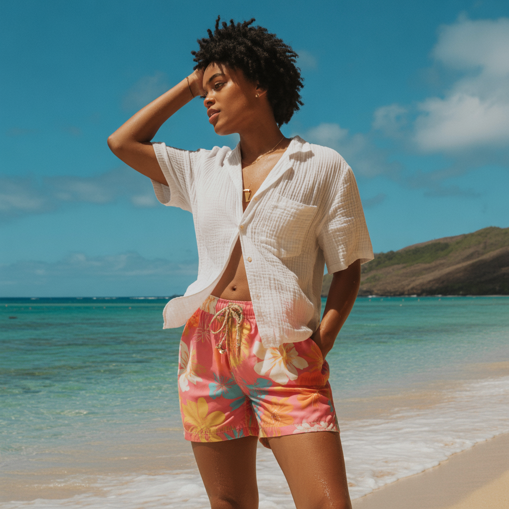 Swim Trunks with Short-Sleeve Shirts
