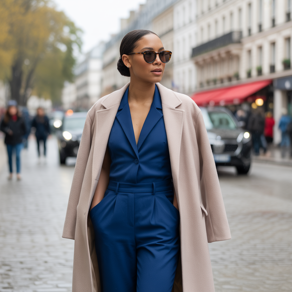 20 Best Chic Winter Work Outfits for a Polished Look 18 Tailored Jumpsuit with Coat